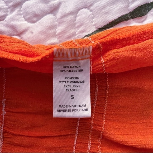 Timing Cropped Top Womens Small Orange Peasant Boho Soft Vibrant Colorful - Picture 8 of 9